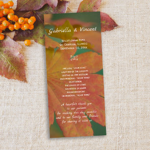 Autumn Colours Wedding Program Programme