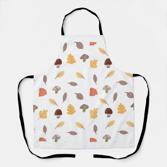 Autumn Colours with Leaves and Mushrooms  Apron (Front)