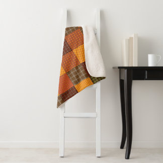 Autumn Comfort Quilt Sherpa Blanket