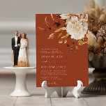 Autumn Copper Wedding Invitation<br><div class="desc">Autumn Modern Watercolor Copper Wedding Invitation. This elegant and rustic wedding invitation features hand-painted watercolor burnt orange and terracotta leaves,  cream and beige dahlias,  and beautiful rust-coloured roses perfect for a fall or autumn wedding!</div>