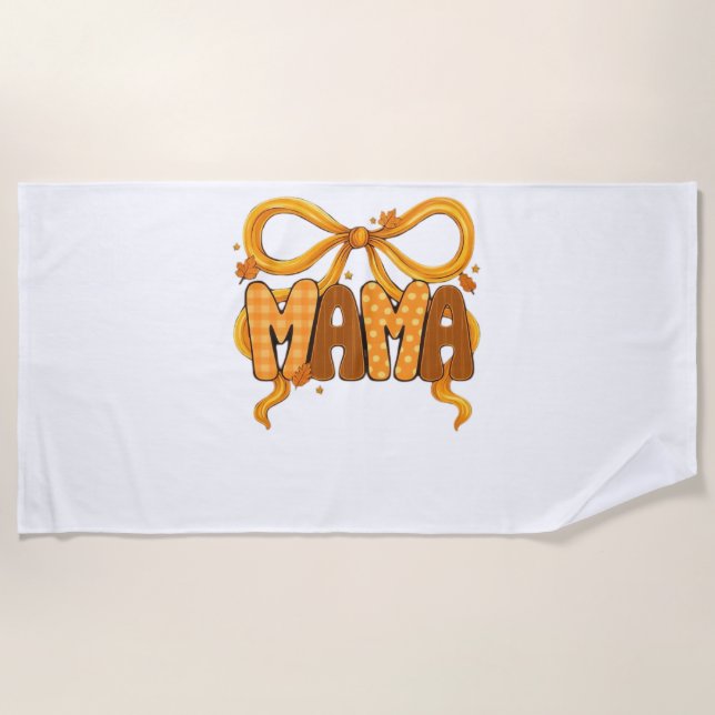 Autumn Coquette Mama – Cosy Fall Aesthetic with Bo Beach Towel (Front)
