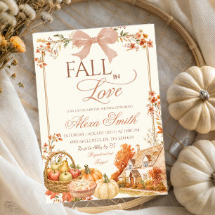 Autumn Coquette Pumpkin Farm Floral Bridal Shower Invitation