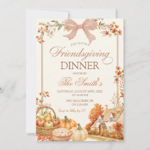 Autumn Coquette Pumpkin Farm Floral Friendsgiving Invitation