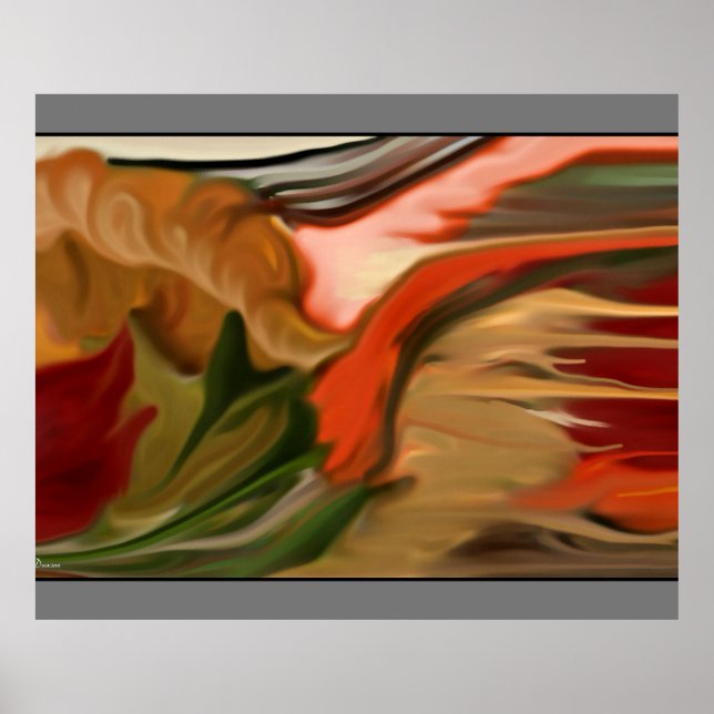 Autumn Cornucopia Abstract Art Illuminated Sign (Front)
