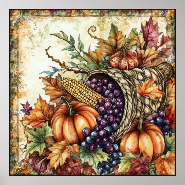 Autumn Cornucopia Art Poster (Front)