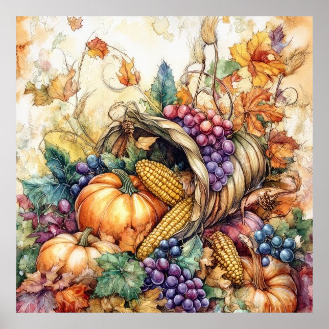 Autumn Cornucopia Art Poster (Front)