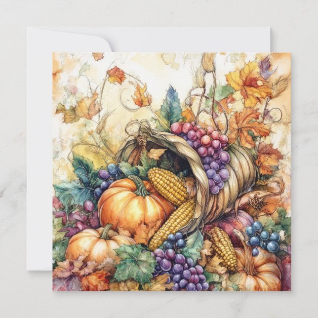 Autumn Cornucopia Greeting Card (Front)