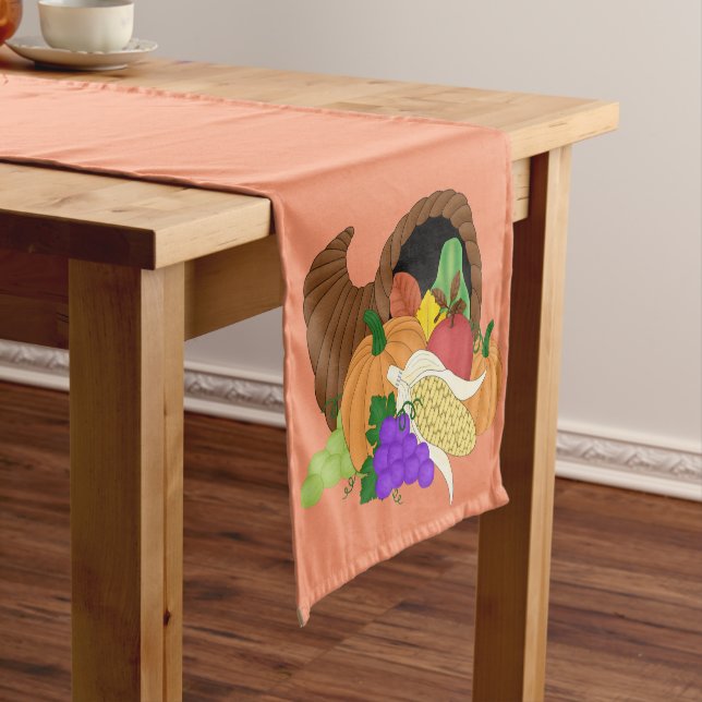 Autumn Cornucorpia Thanksgiving table runner (In Situ)