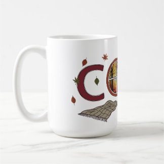 Autumn Cosy Design with Falling Leaves Coffee Mug