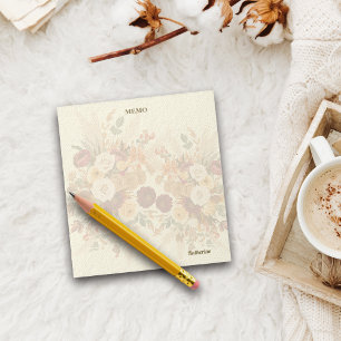Autumn Cosy Florals Personalise Use and Name Notepad