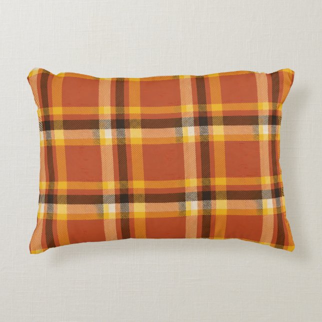 Autumn Cosy Plaid | Fall Warmth & Comfort Bedding Decorative Cushion (Front)