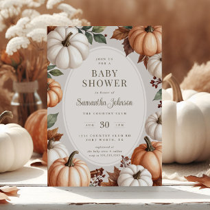Autumn Cosy Pumpkin Baby Shower Invitation
