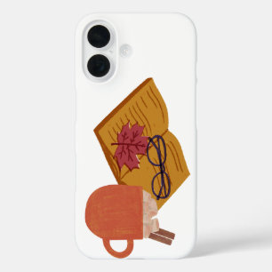 Autumn Cosy Vibes – Hot Cocoa, Book & Fall Leaves  iPhone 16 Case