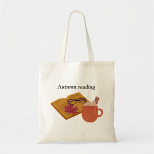 Autumn Cosy Vibes – Hot Cocoa, Book & Fall Leaves  Tote Bag