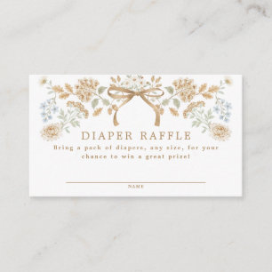 Autumn Cottage Baby Shower Diaper Raffle Enclosure Card