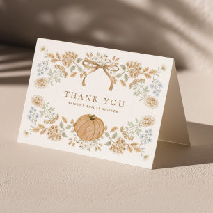 Autumn Cottage Pumpkin Bridal Shower Thank You Card