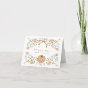 Autumn Cottage Pumpkin Bridal Shower Thank You Card