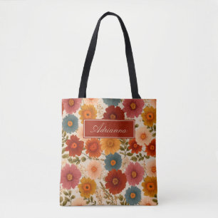 Autumn Cottagecore Floral Tote Bag