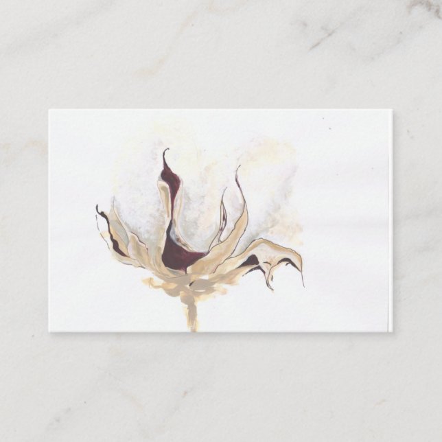 autumn cotton boll business card (Front)