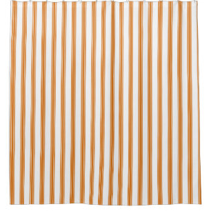 Autumn Country Farmhouse Orange Ticking Stripe Shower Curtain