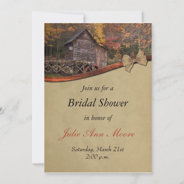 Autumn Country Theme Wedding Invitation (Front)