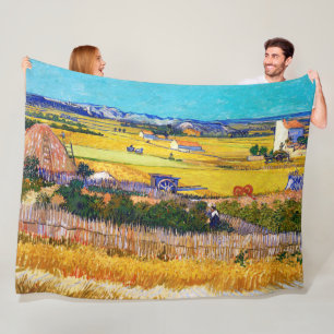 Autumn Countryside, Van Gogh Fleece Blanket