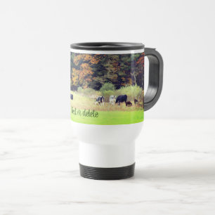 Autumn Cow Field Nature Personalised Travel Mug