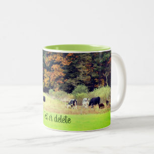 Autumn Cow Field Nature Personalised Two-Tone Coffee Mug