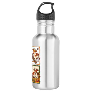 Autumn Cow Quartet Vintage Patchwork Farm Shirt 532 Ml Water Bottle