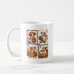 Autumn Cow Quartet Vintage Patchwork Farm Shirt Coffee Mug