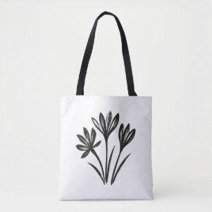 Autumn Crocus – Ink Brush Botanical Trio on Tote Bag