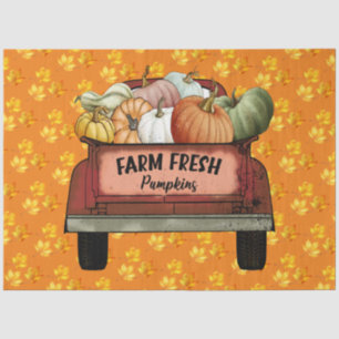 Autumn Customise Pumpkin Gold Leaves Tissue Paper