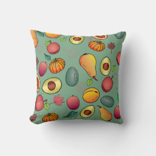 Autumn Cute Colourful Fruit Pumpkin Foliage Cushion