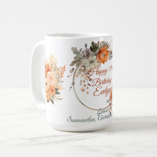 Autumn Cute Gnome Fall Leaves Birthday Coffee Mug