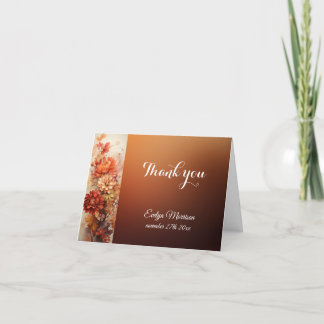 Autumn Cute Gnome Fall Leaves Birthday Thank You Card