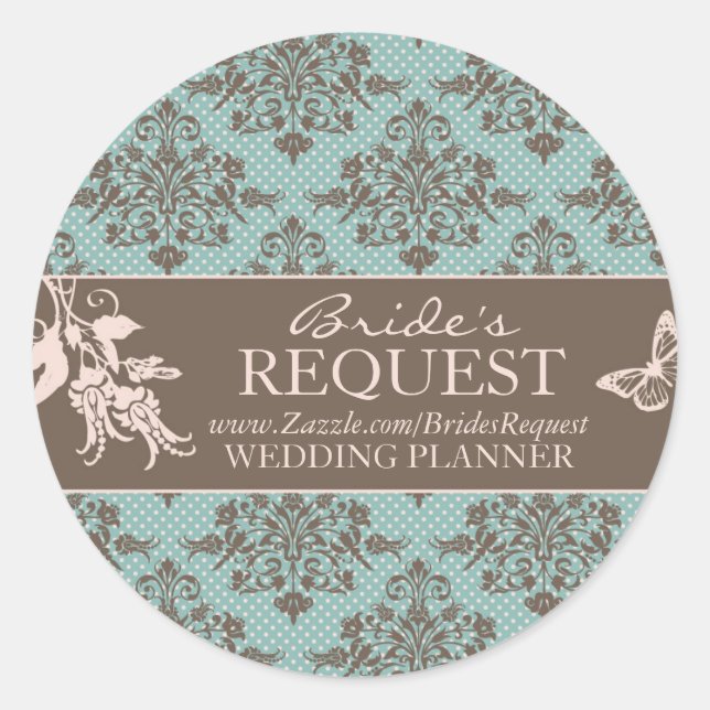 Autumn Damask Business Sticker (Front)