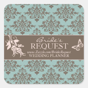 Autumn Damask Business Sticker 2