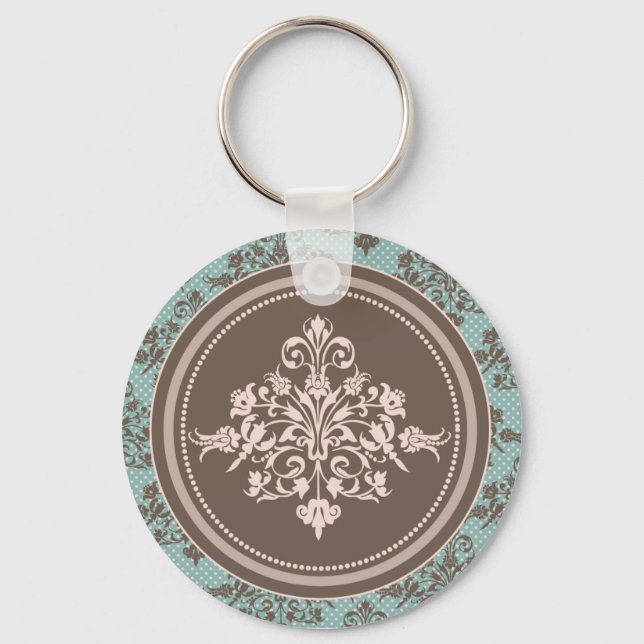 Autumn Damask Keychain (Front)