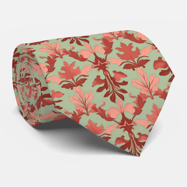 Autumn Damask Tie (Rolled)