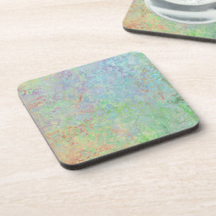 Autumn Dawn Neon Pastel Alcohol Ink Abstract Coaster