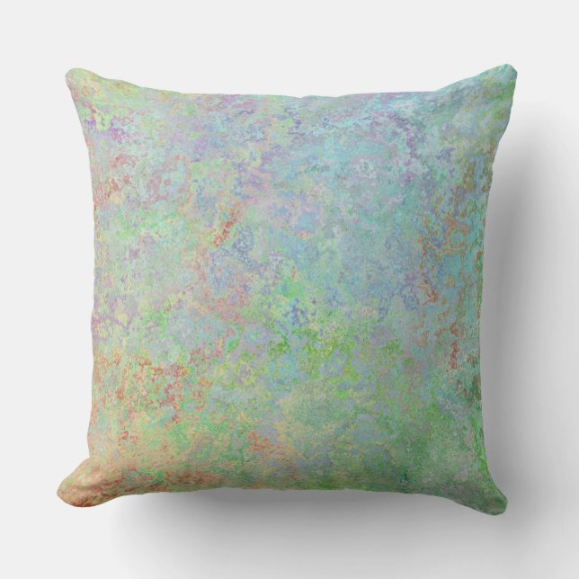 Autumn Dawn Neon Pastel Alcohol Ink Abstract Cushion (Front)