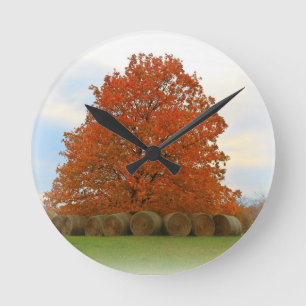 Autumn Day Round Clock
