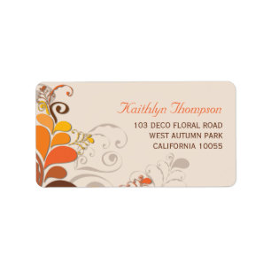 Autumn Deco Floral Swirls Address Labels