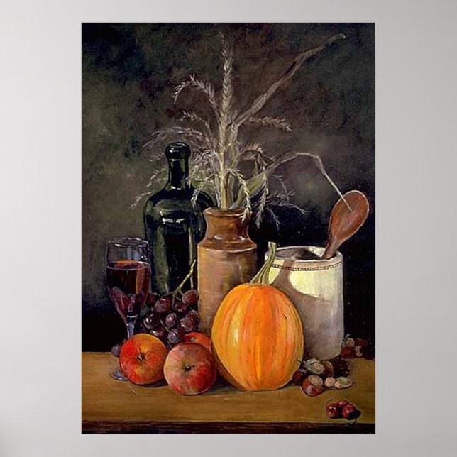 Autumn Decorations on Table Print (Front)