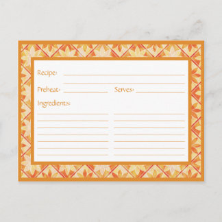 Autumn Decorative Floral Tiles Recipe Card