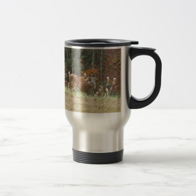 Autumn Deer in Lake Arrowhead GA Travel Mug (Right)