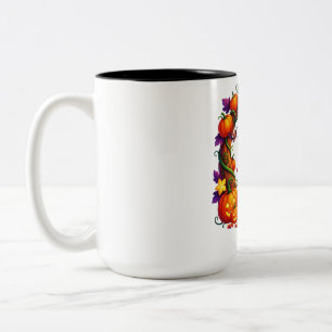 Autumn Deer in Pumpkin Frame Two-Tone Coffee Mug