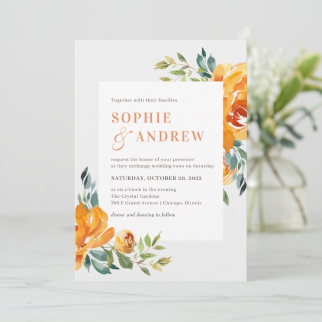 Autumn Delight Fall Wedding Invitations AUD (Standing Front)