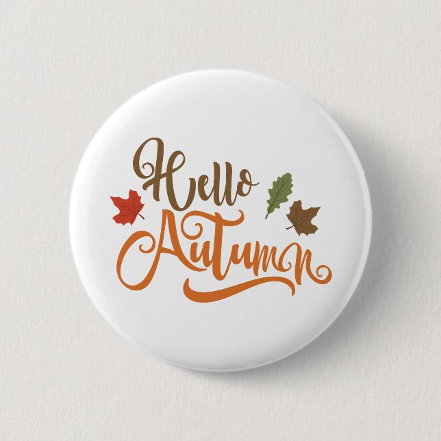 Autumn design 6 cm round badge (Front)
