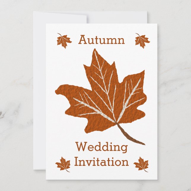Autumn Design Wedding Invitation (Front)